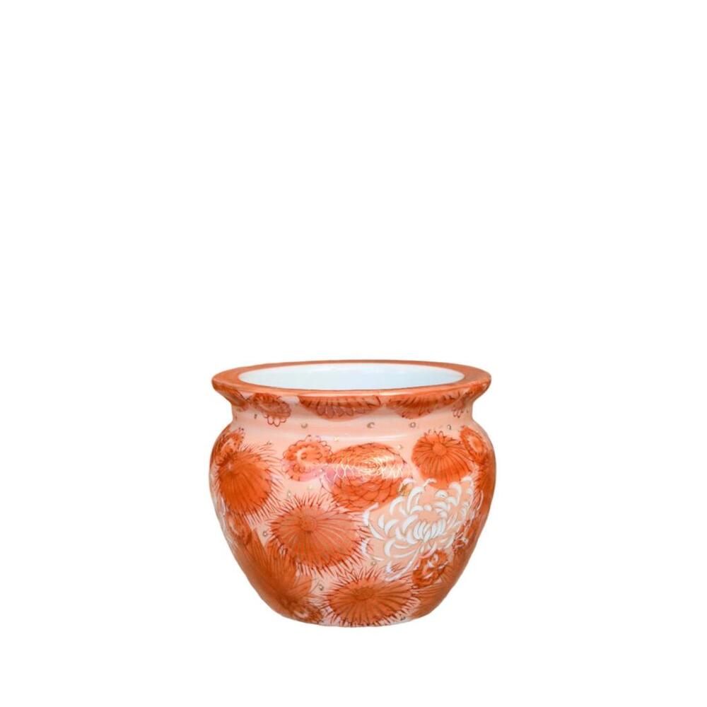Japanese Kutani Coral-Glazed Bowl